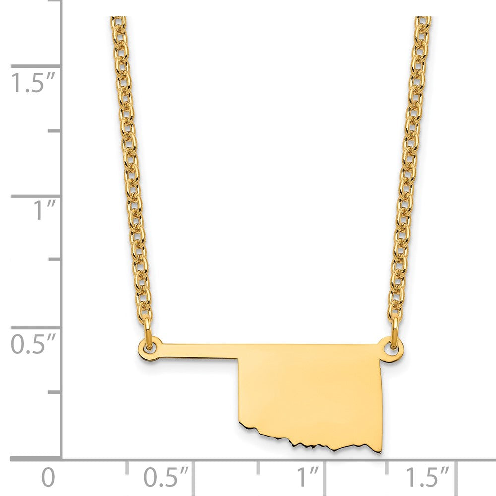 Vergoldet Sterlingsilber /gold Oklahoma State Halskette