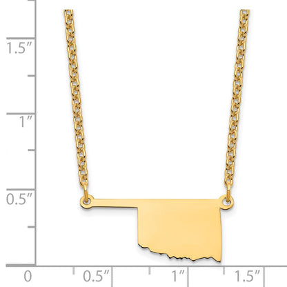 Vergoldet Sterlingsilber /gold Oklahoma State Halskette