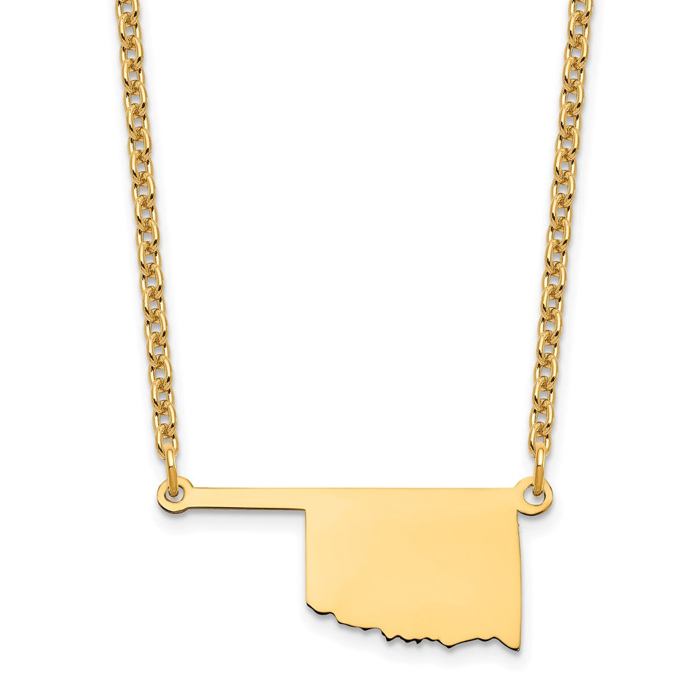 Vergoldet Sterlingsilber /gold Oklahoma State Halskette