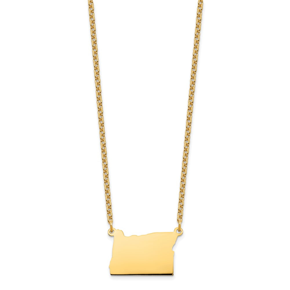 Vergoldet Sterlingsilber /gold Oregon State Halskette