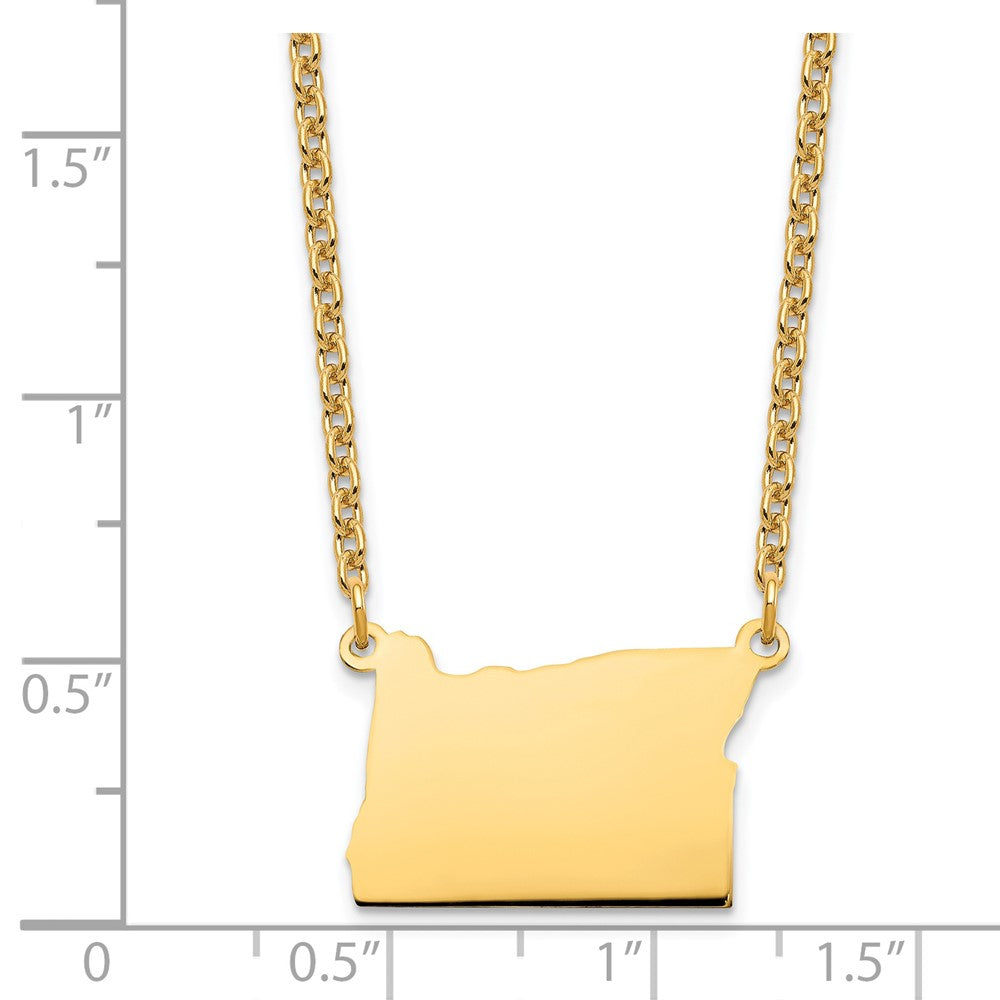 Vergoldet Sterlingsilber /gold Oregon State Halskette