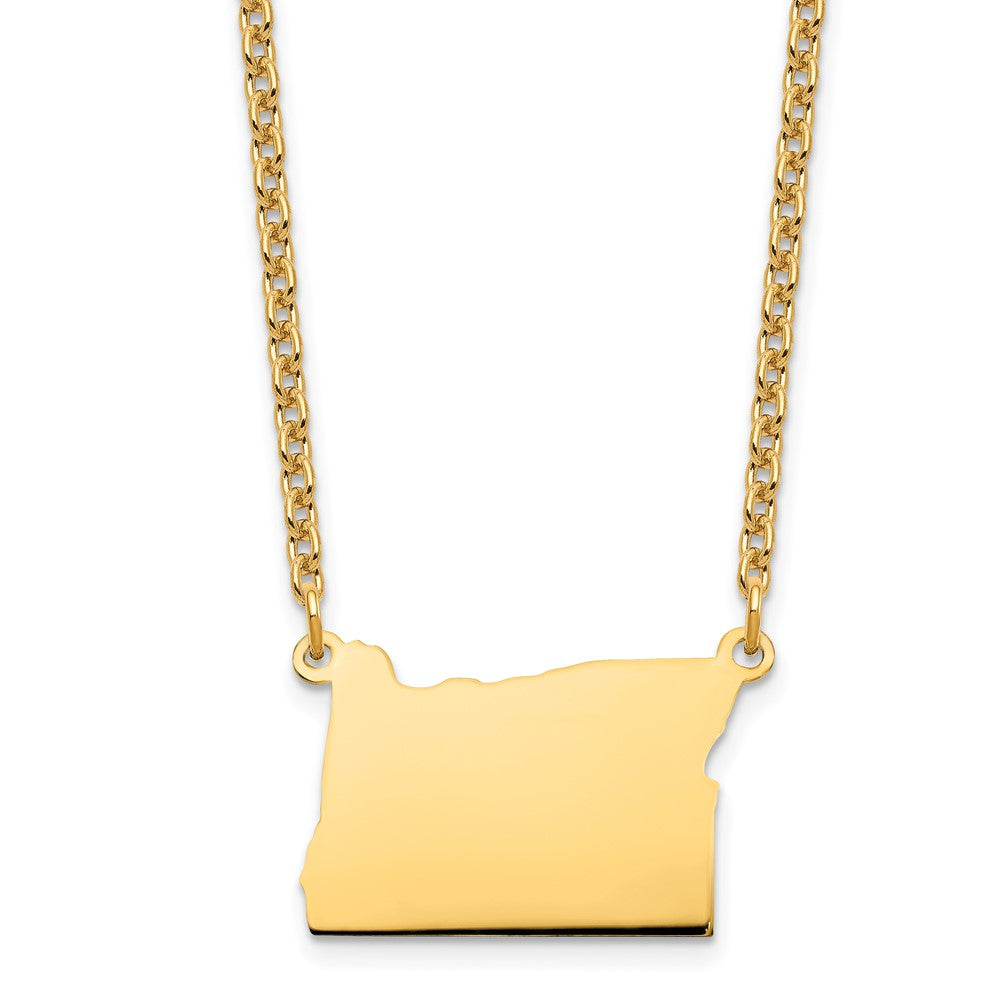Vergoldet Sterlingsilber /gold Oregon State Halskette