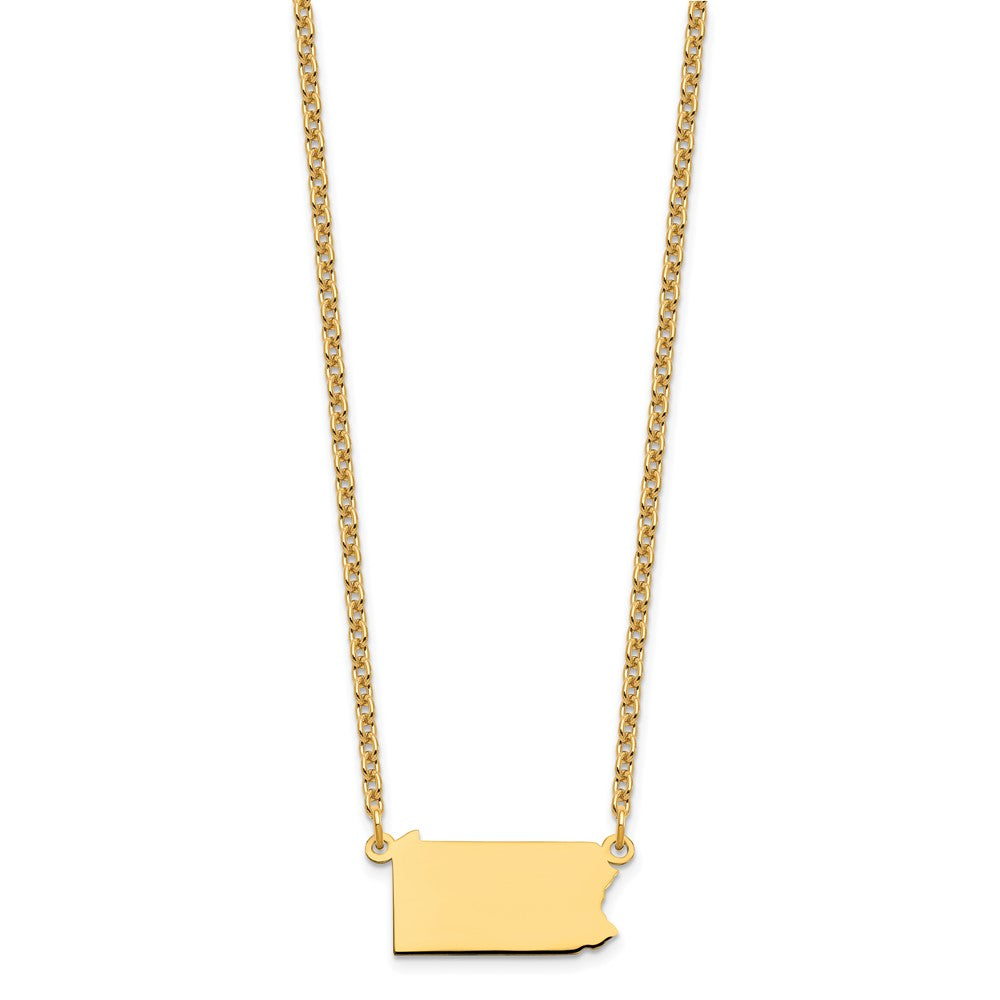 Vergoldet Sterlingsilber /gold Pennsylvania State Halskette