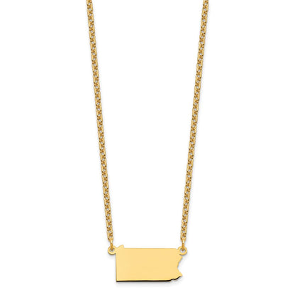 Vergoldet Sterlingsilber /gold Pennsylvania State Halskette