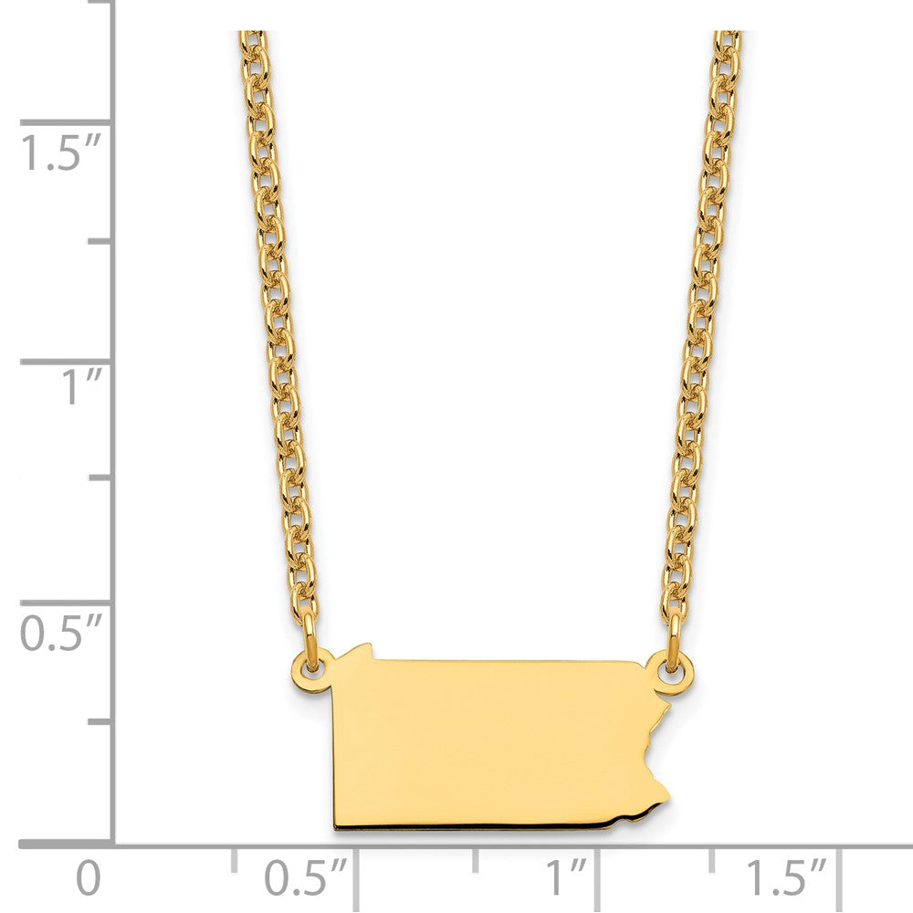 Vergoldet Sterlingsilber /gold Pennsylvania State Halskette