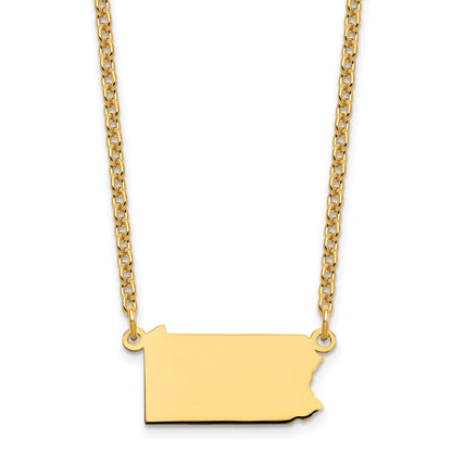 Vergoldet Sterlingsilber /gold Pennsylvania State Halskette