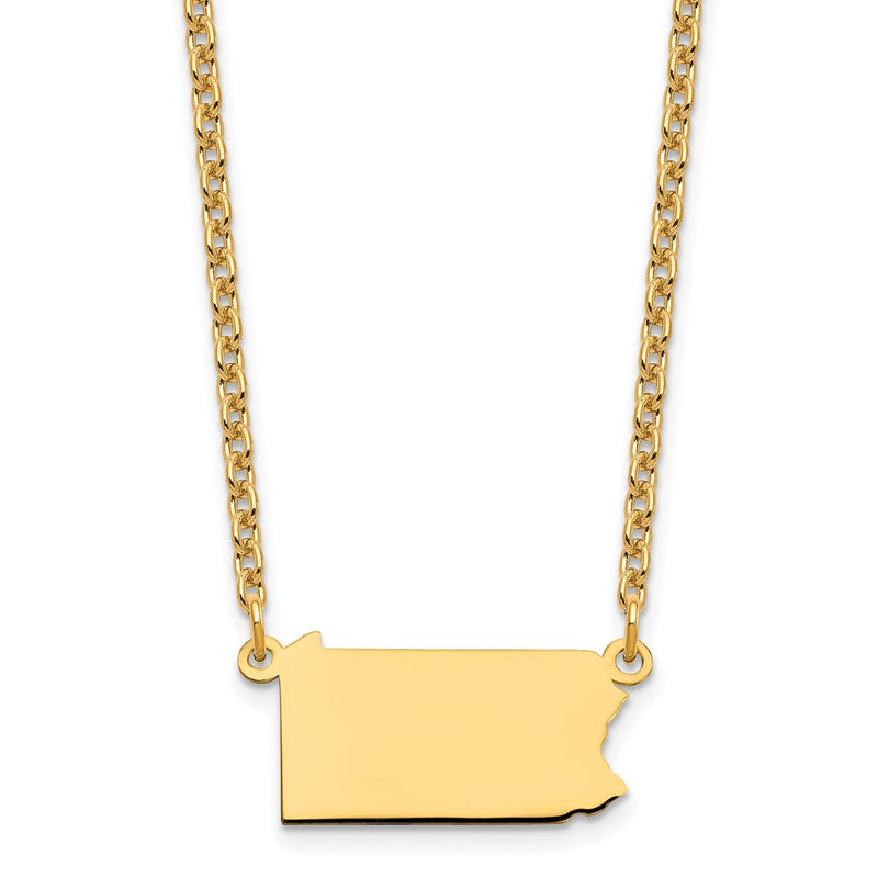 Vergoldet Sterlingsilber /gold Pennsylvania State Halskette