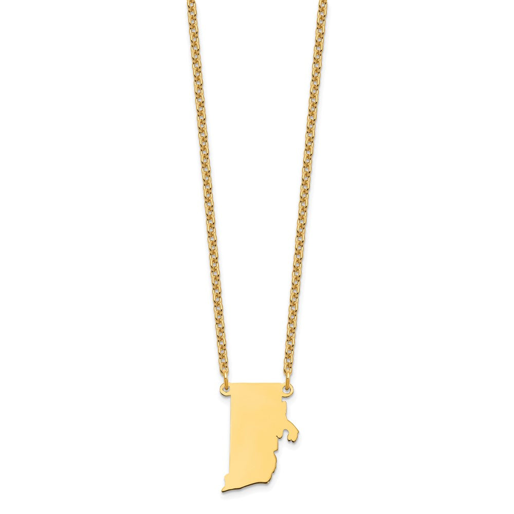 Vergoldet Sterlingsilber /gold Rhode Island State Halskette