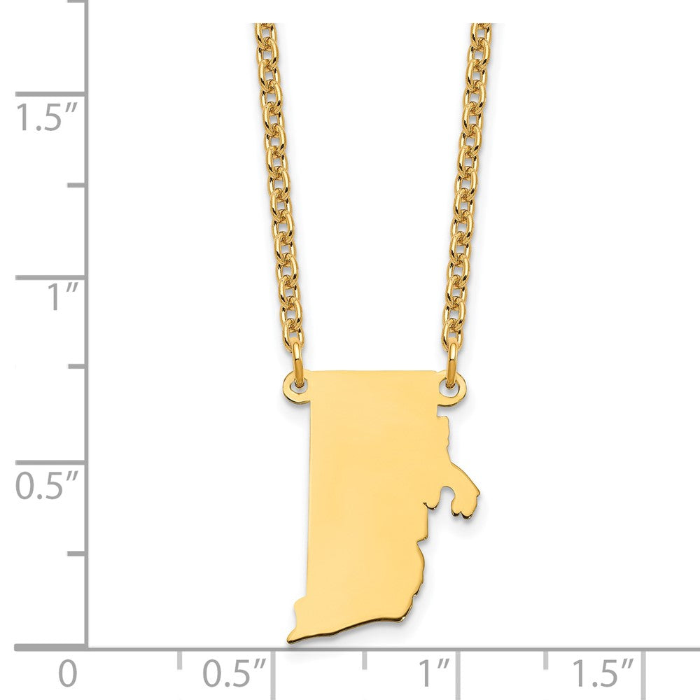 Vergoldet Sterlingsilber /gold Rhode Island State Halskette