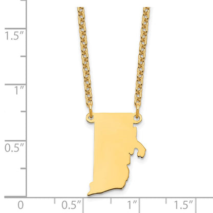 Vergoldet Sterlingsilber /gold Rhode Island State Halskette