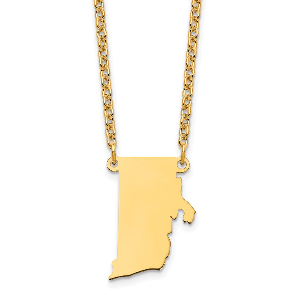 Vergoldet Sterlingsilber /gold Rhode Island State Halskette