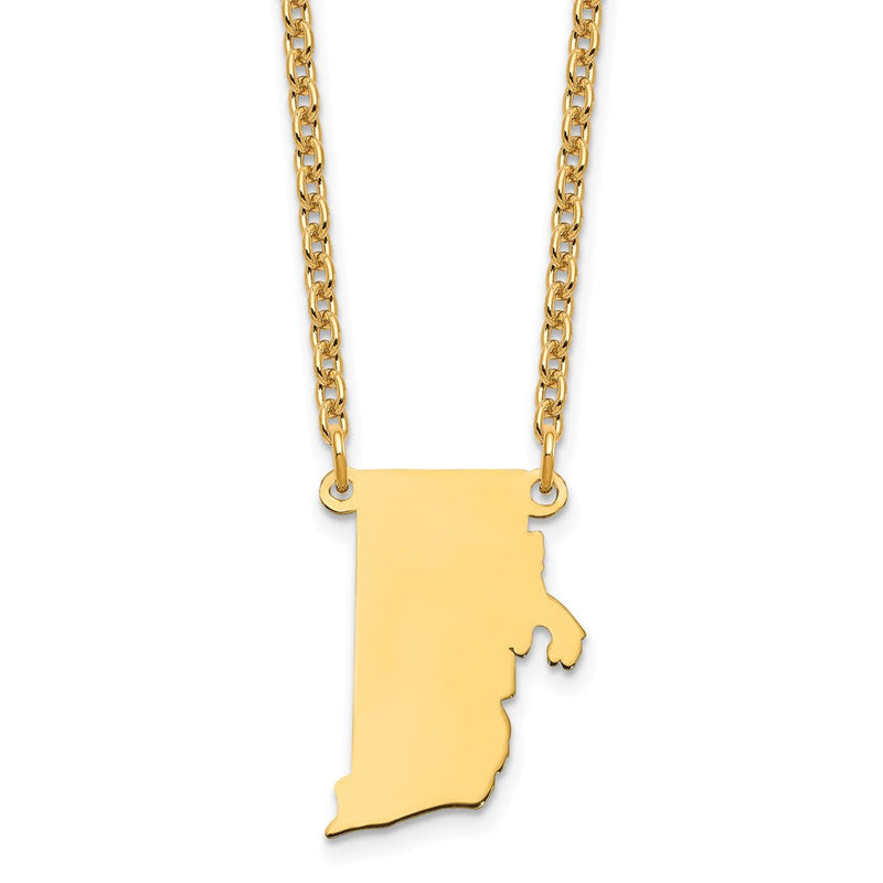 Vergoldet Sterlingsilber /gold Rhode Island State Halskette