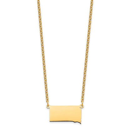 Vergoldet Sterlingsilber /gold South Dakota State Halskette