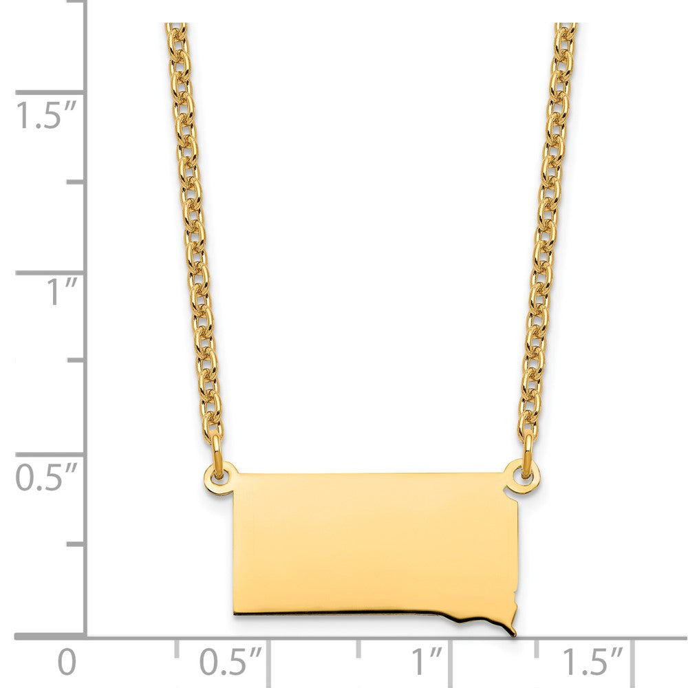 Vergoldet Sterlingsilber /gold South Dakota State Halskette