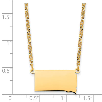 Vergoldet Sterlingsilber /gold South Dakota State Halskette