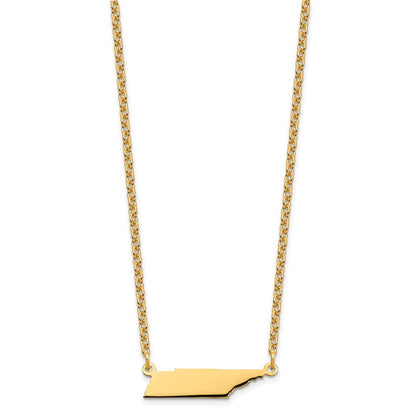 Vergoldet Sterlingsilber /gold Tennessee State Halskette