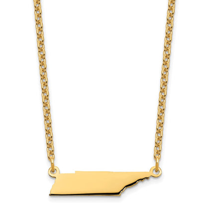 Vergoldet Sterlingsilber /gold Tennessee State Halskette