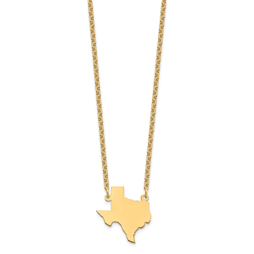 Vergoldet Sterlingsilber /gold Texas State Halskette