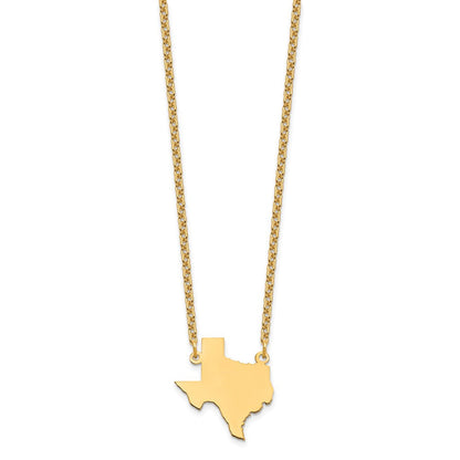 Vergoldet Sterlingsilber /gold Texas State Halskette