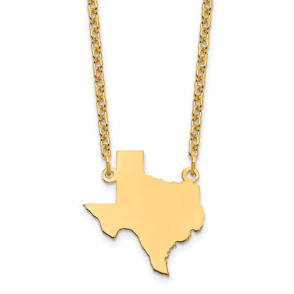Vergoldet Sterlingsilber /gold Texas State Halskette