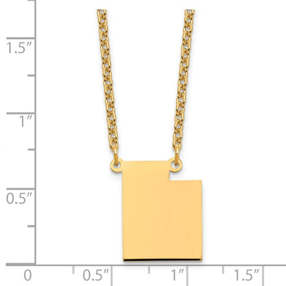 Vergoldet Sterlingsilber /gold Utah State Halskette