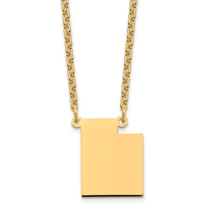 Vergoldet Sterlingsilber /gold Utah State Halskette