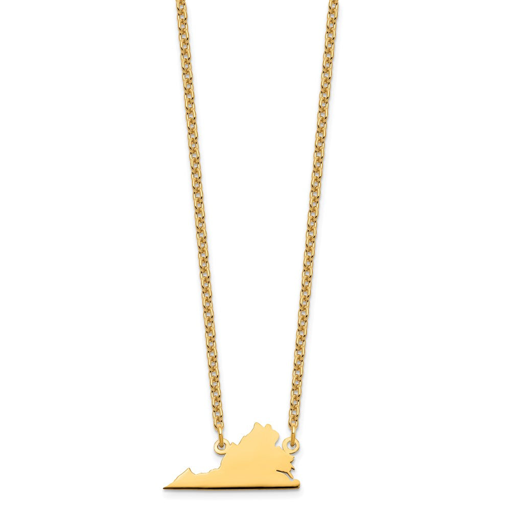 Vergoldet Sterlingsilber /gold Virginia State Halskette