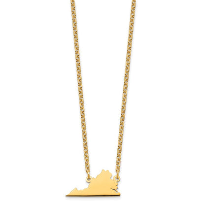 Vergoldet Sterlingsilber /gold Virginia State Halskette