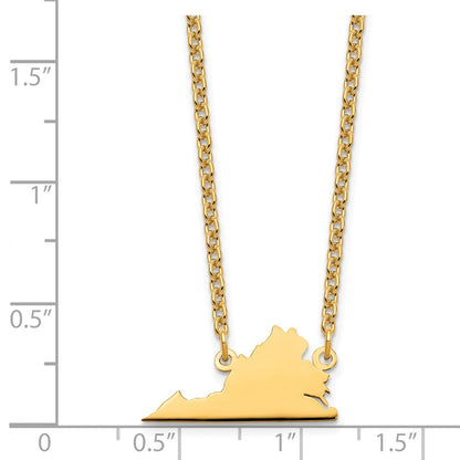 Vergoldet Sterlingsilber /gold Virginia State Halskette