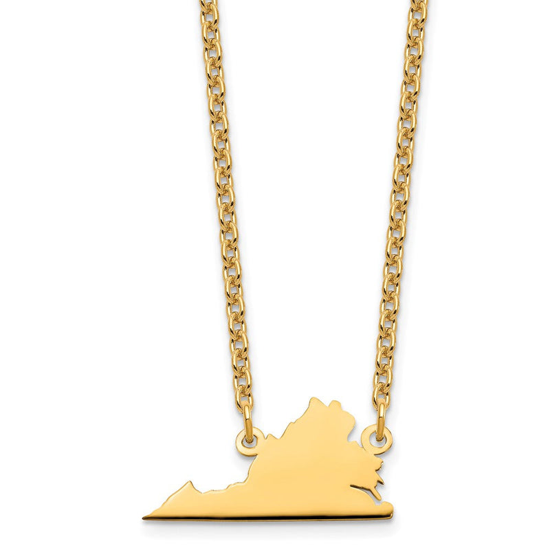 Vergoldet Sterlingsilber /gold Virginia State Halskette