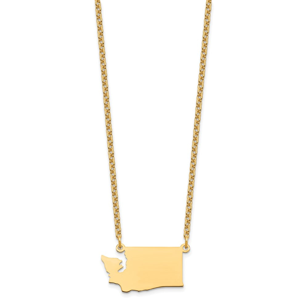 Vergoldet Sterlingsilber /gold Washington State Halskette