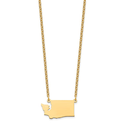 Vergoldet Sterlingsilber /gold Washington State Halskette