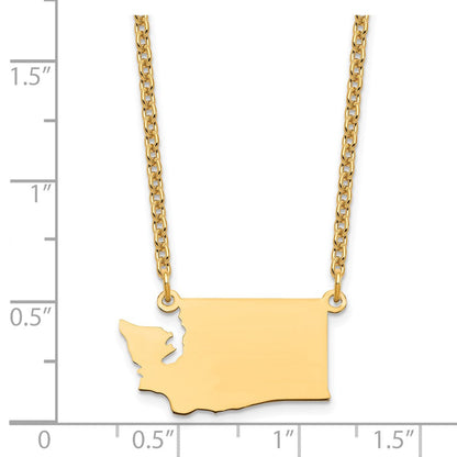 Vergoldet Sterlingsilber /gold Washington State Halskette