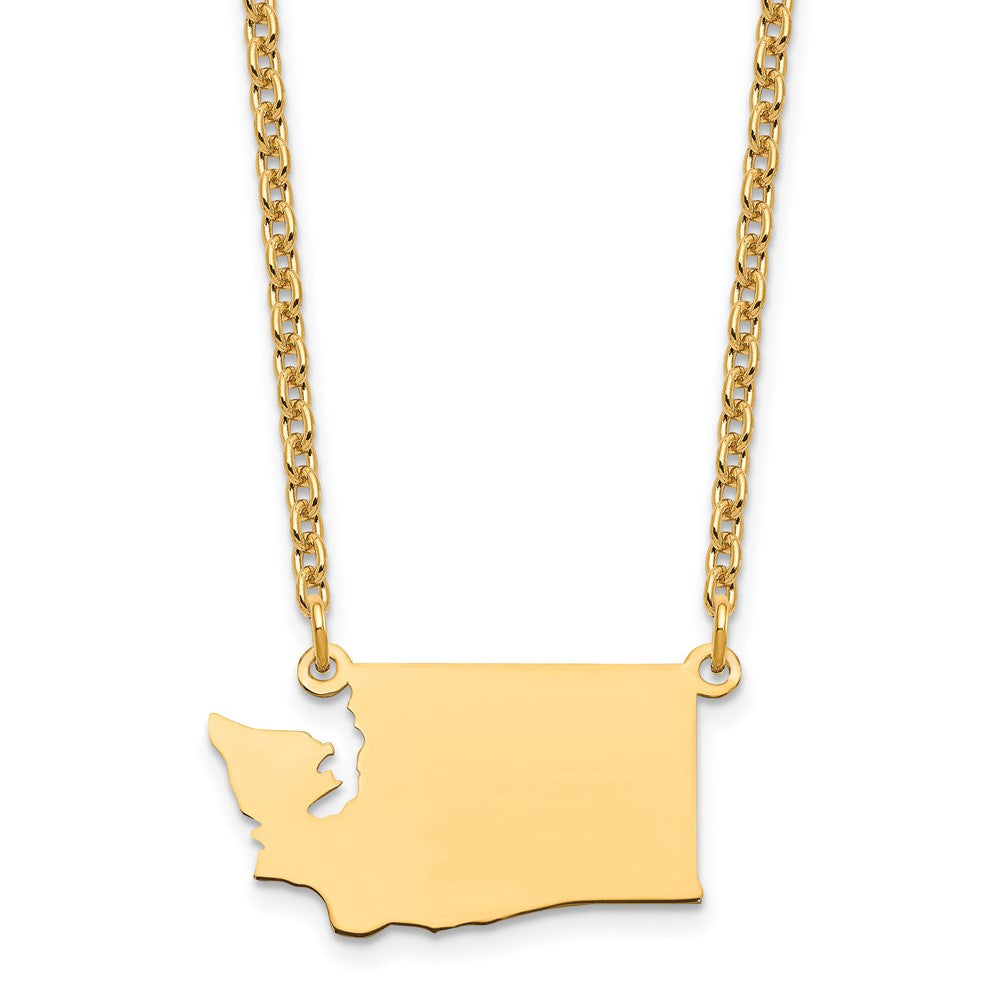 Vergoldet Sterlingsilber /gold Washington State Halskette
