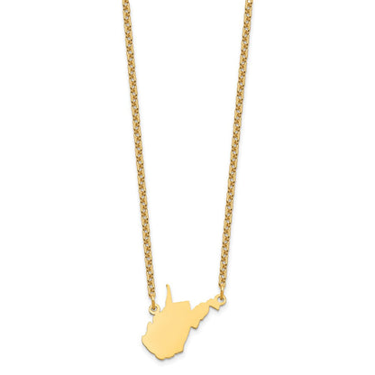 Vergoldet Sterlingsilber /gold West Virginia State Halskette