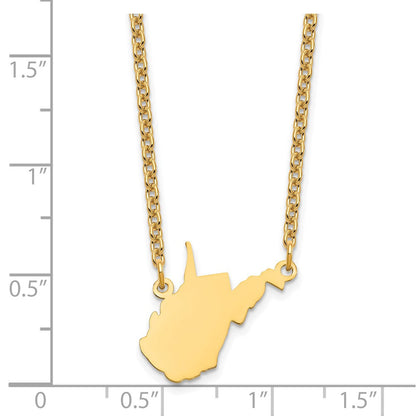 Vergoldet Sterlingsilber /gold West Virginia State Halskette