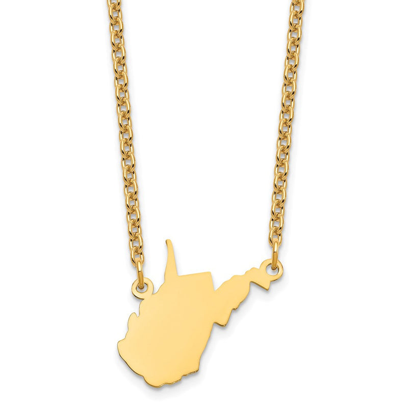 Vergoldet Sterlingsilber /gold West Virginia State Halskette
