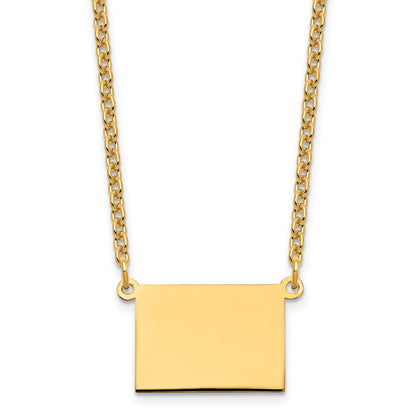 Vergoldet Sterlingsilber /gold Wyoming State Halskette