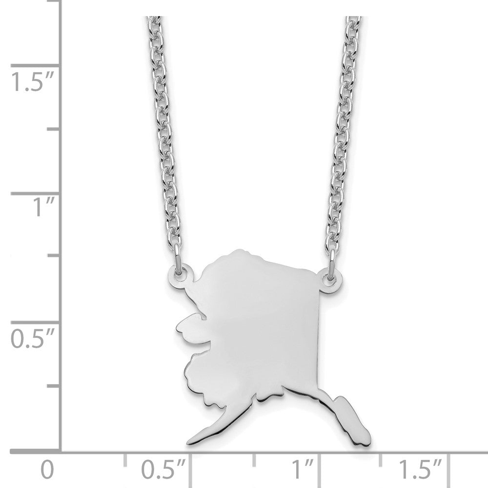 Sterlingsilber Silber/rhodiniert Alaska State Halskette