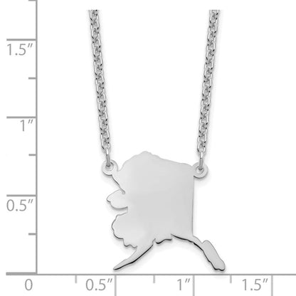 Sterlingsilber Silber/rhodiniert Alaska State Halskette
