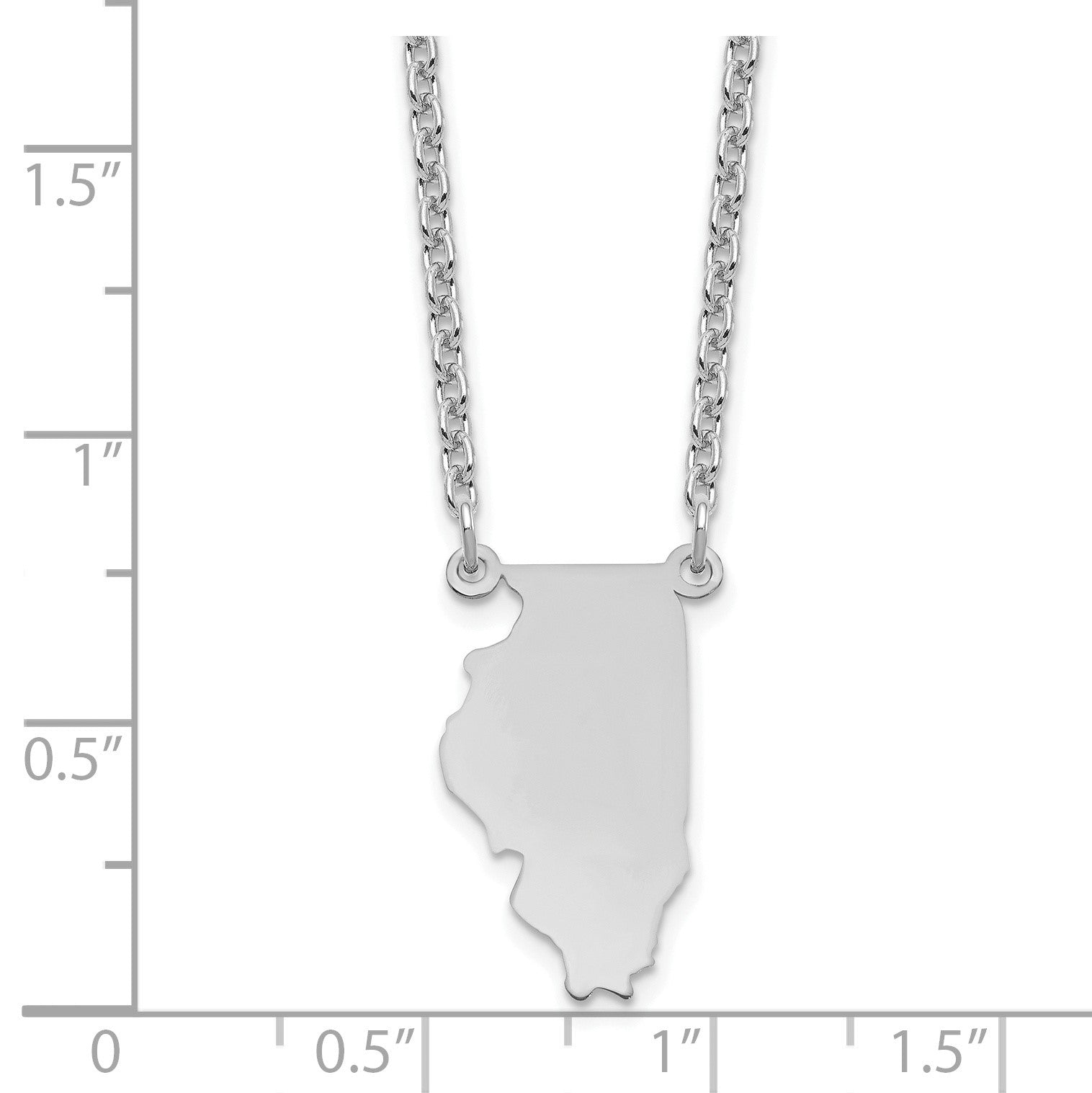 Sterlingsilber Silber/rhodiniert Illinois State Halskette