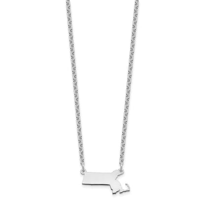 Sterlingsilber Silber/rhodiniert Massachusetts State Halskette