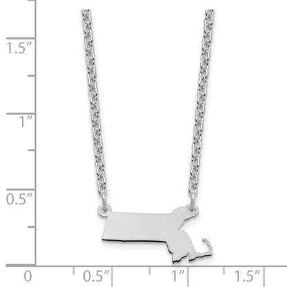 Sterlingsilber Silber/rhodiniert Massachusetts State Halskette