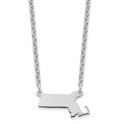 Sterlingsilber Silber/rhodiniert Massachusetts State Halskette