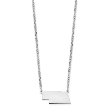 Sterlingsilber Silber/rhodiniert Nebraska State Halskette