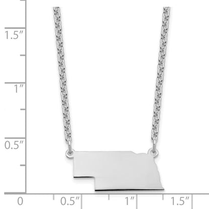 Sterlingsilber Silber/rhodiniert Nebraska State Halskette