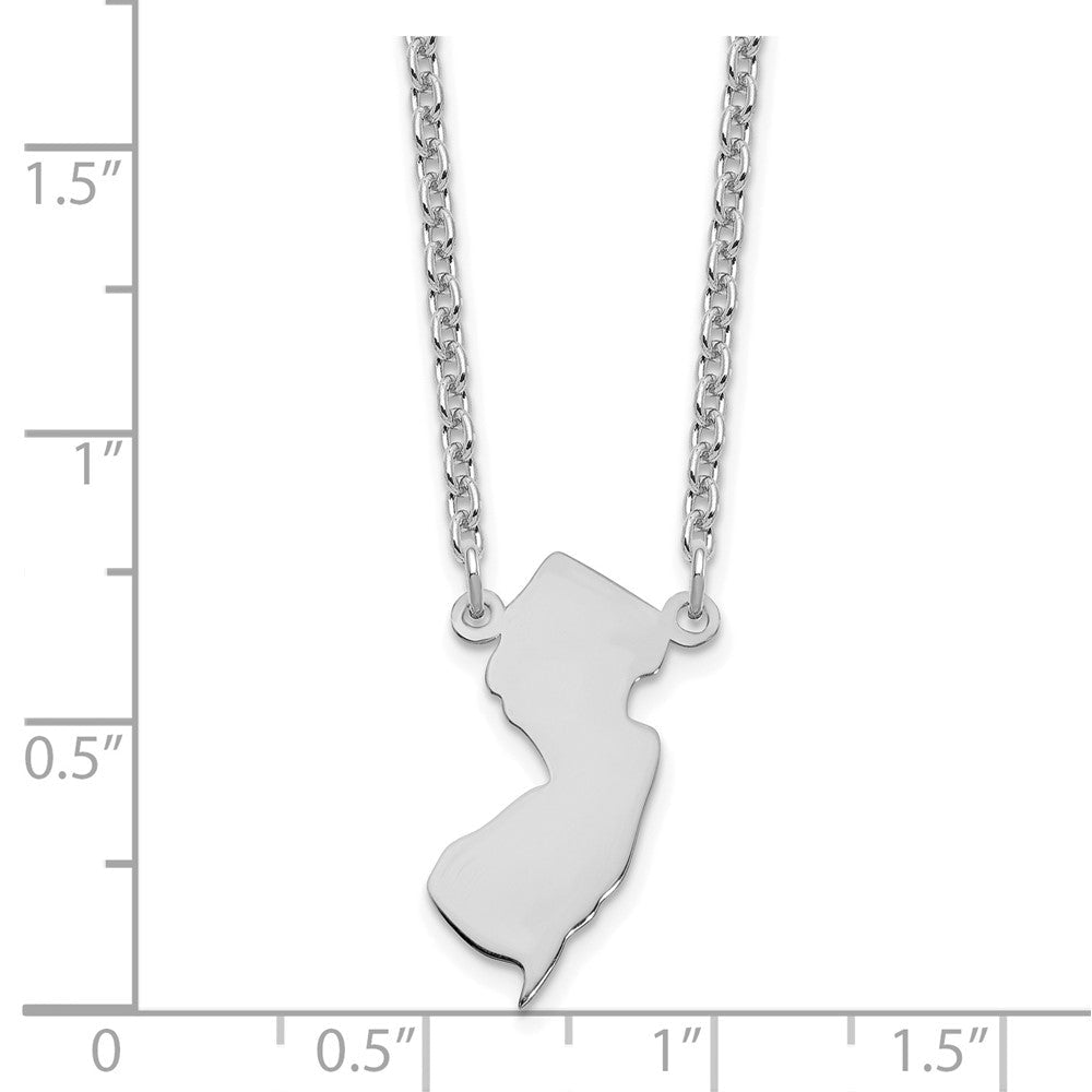 Sterlingsilber Silber/rhodiniert New Trikot State Halskette