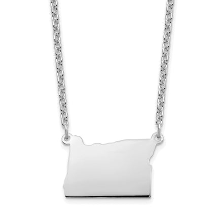 Sterlingsilber Silber/rhodiniert Oregon State Halskette