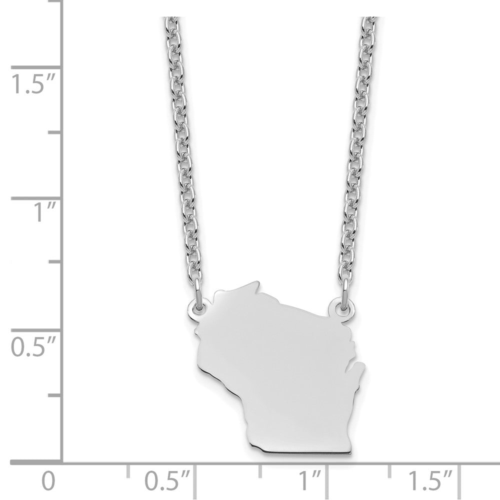 Sterlingsilber Silber/rhodiniert Wisconsin State Halskette
