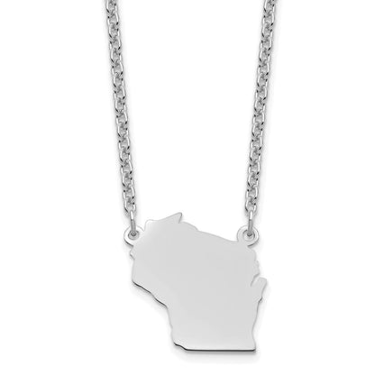 Sterlingsilber Silber/rhodiniert Wisconsin State Halskette